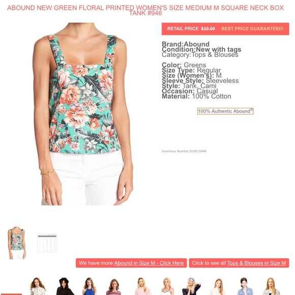 Abound Floral Square Neck Box Tank - Picture 2 of 4